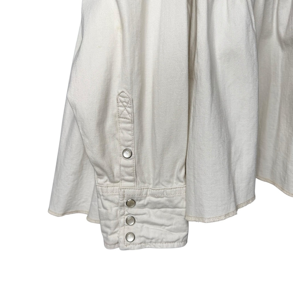 We The Free by Free People "Dylan" Peplum Cotton Denim Shacket – Women's Large - Picture 7 of 13
